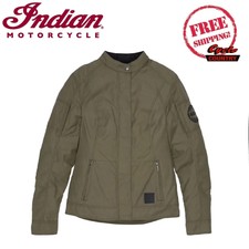 Genuine Indian Motorcycle Women's Harrison Wax Jacket Green Free Shipping New