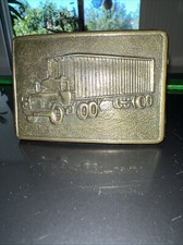 Mack Peterbilt 18 Wheeler Semi Driver Big Rig Truckers Transport Belt Buckle