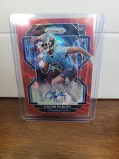 2021 Prizm Football Caleb Farley Rookie Autograph Red Wave /149 #375 Titans Auto