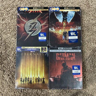 The Flash+ Shazam+ Eternals+ Batman,4k Steel Book Set Brand New Sealed Very Nice