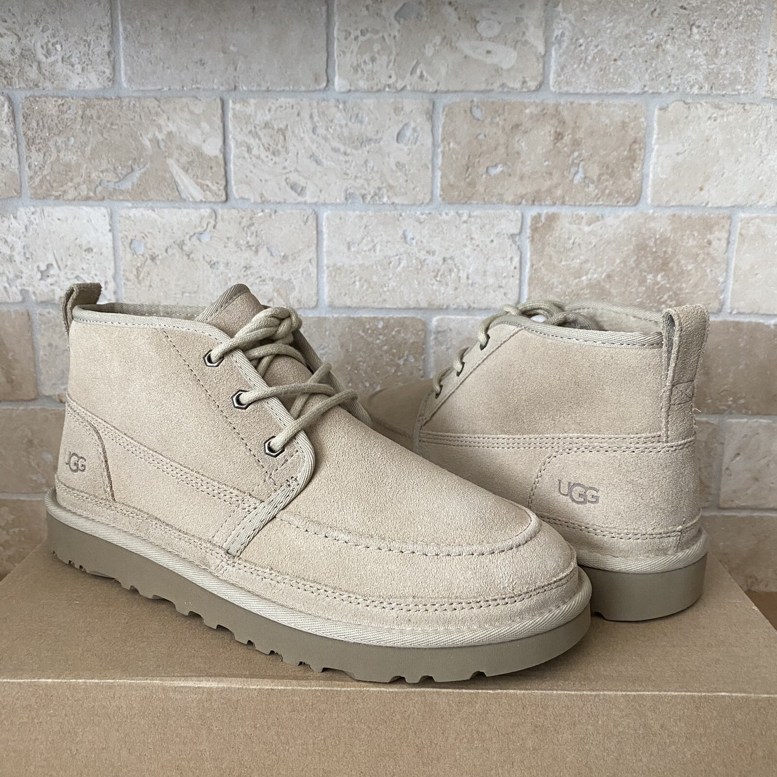 UGG NEUMEL MOC MUSTARD SEED SUEDE SHEEPSKIN ANKLE CHUKKA BOOTS MEN SIZE US 13