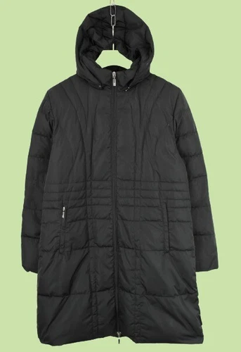 MONCLER Giacca Donna GRANDE Piumino Imbottito Cappuccio Rimovibile Foderato Tasche Zip