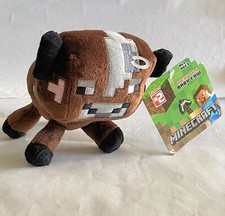 NEW Minecraft Overworld Brown Cow 7" Plush Doll Bean Bag Toy Licensed Series 2