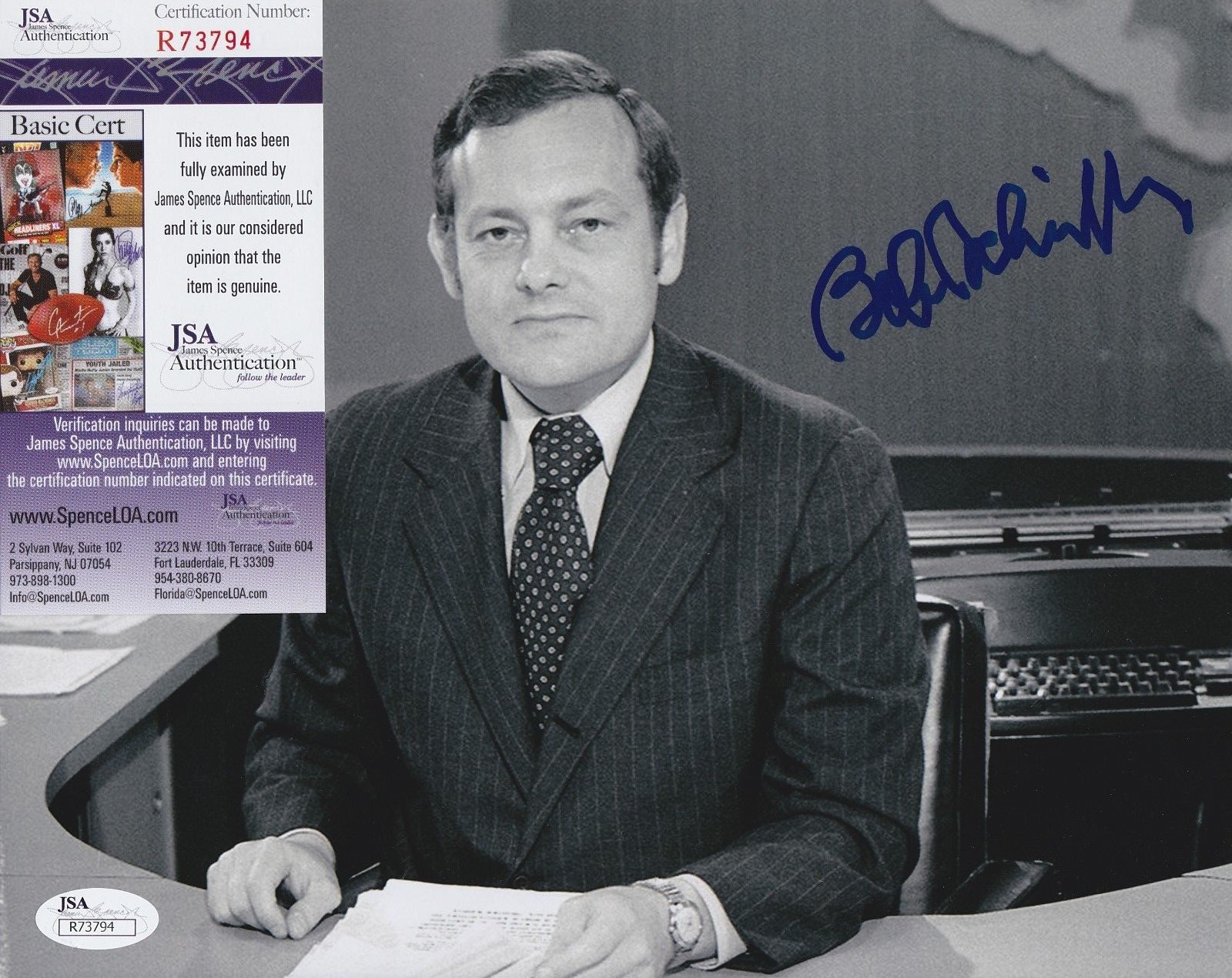 Bob Schieffer Autographed Signed 8x10 Photo w JSA COA #R73794 CBS Face The Nation 60 Minutes 