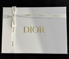 DIOR Large Gift Box 12.5 X 8 X 4.5 inch with White Ribbon Envelope Confetti