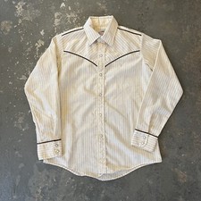 Vintage 1970s/80s Levi  s Pearl Snap Striped Button Down Shirt Size S 17/22