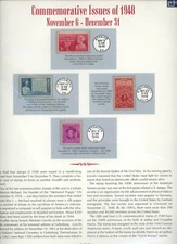 1940's Commemorative Issue Stamps November 6- December 31 , 1948
