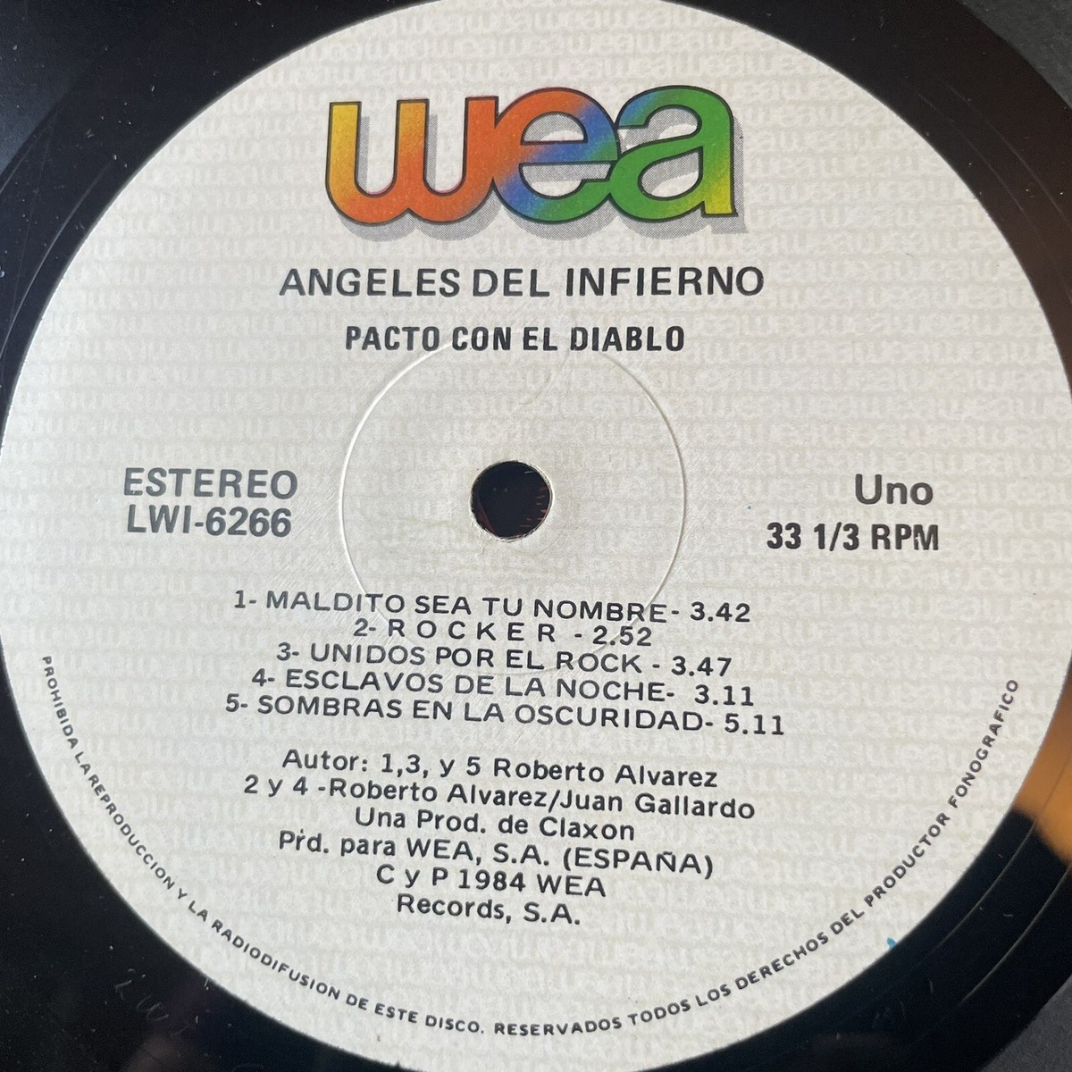 LOS ANGELES DEL INFIERNOS / PACTO CON EL DIABLO / Vinyl Record 33