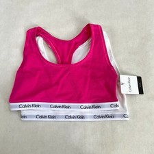 NWT Calvin Klein Pink Bralette White Bralette Set CK Logo 2 Pc Small S