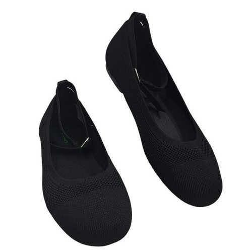 Burudani Women's Black Round Toe Flat Shoes Removable Ankle Strap Size 7.5 - Picture 3 of 15