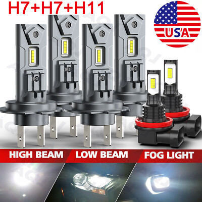 6000K White LED Headlight High Low Beam Fog Light Bulb For BMW X3 2004 2005-2014