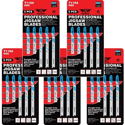 25 x TopsTools T118A Jigsaw Blades for Sheet Metal Fine Cut Dewalt Bosch Makita
