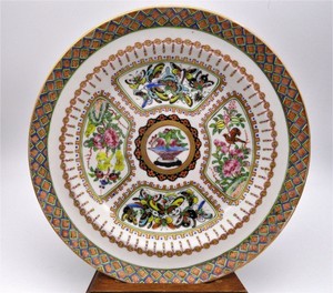 19c Chinese Hand Painted Plate Kangxi/Qianlon