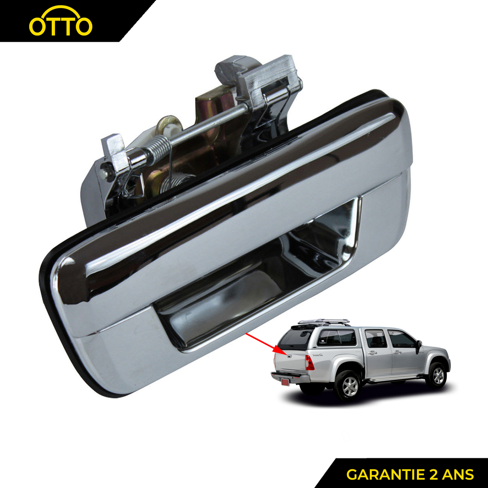 Poignée extérieure arrière chromée Isuzu D-Max finition miroir haut de gamme
