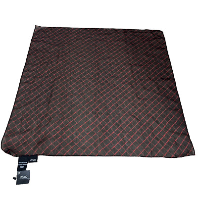 New York & Company Womans Sqaured Scarf Multicolor One Size Geometric Polyester