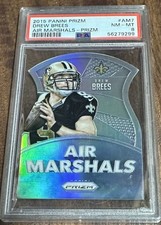 2015 Panini Prizm Drew Brees Air Marshals Silver Prizm PSA 8 Die-Cut Refractor