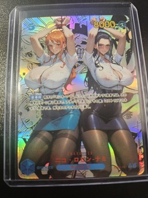Robin And  Nami One Piece Anime Waifu Card Girl Foil Doujin Holo Card.