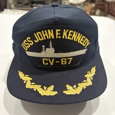 Vintage USS John F Kennedy CV-67 US Navy Snapback Hat Made in USA Military Cap