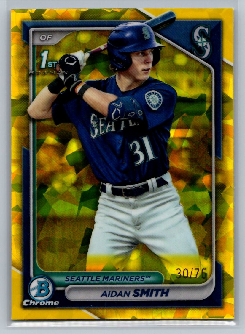 2024 Bowman #BCP-45 Aidan Smith Chrome Prospects Yellow Refractors #/75