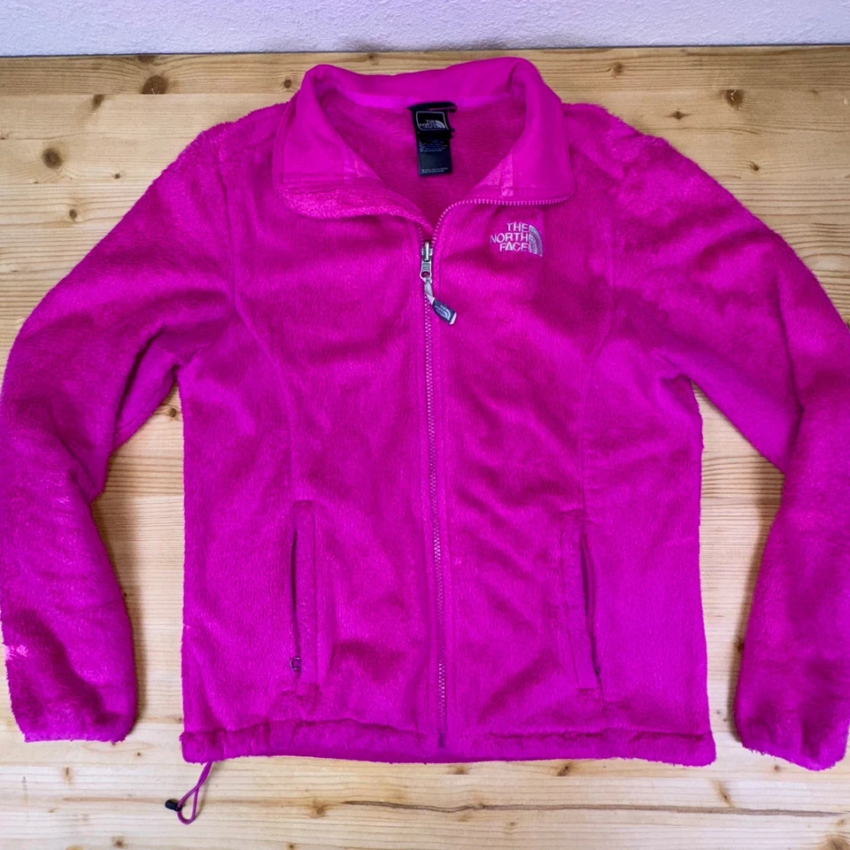 Chaqueta polar para mujer The North Face Osito rosa talla S cremallera completa suave cálida Foto 2 de 4