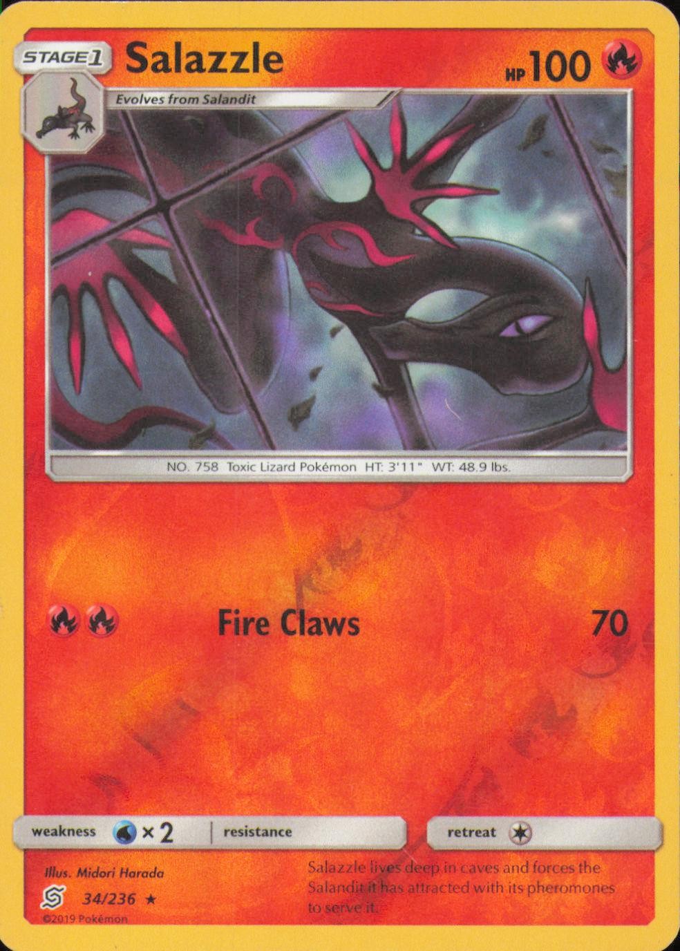 Salazzle 34/236 Reverse Holo R Pokemon Unified Minds