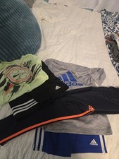 Size 6--5 pieces, Adidas Boys long joggers, 2 short sets