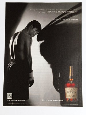 Hennessy Cognac Ad Manny Pacquiao Wild Rabbit 2012 Print