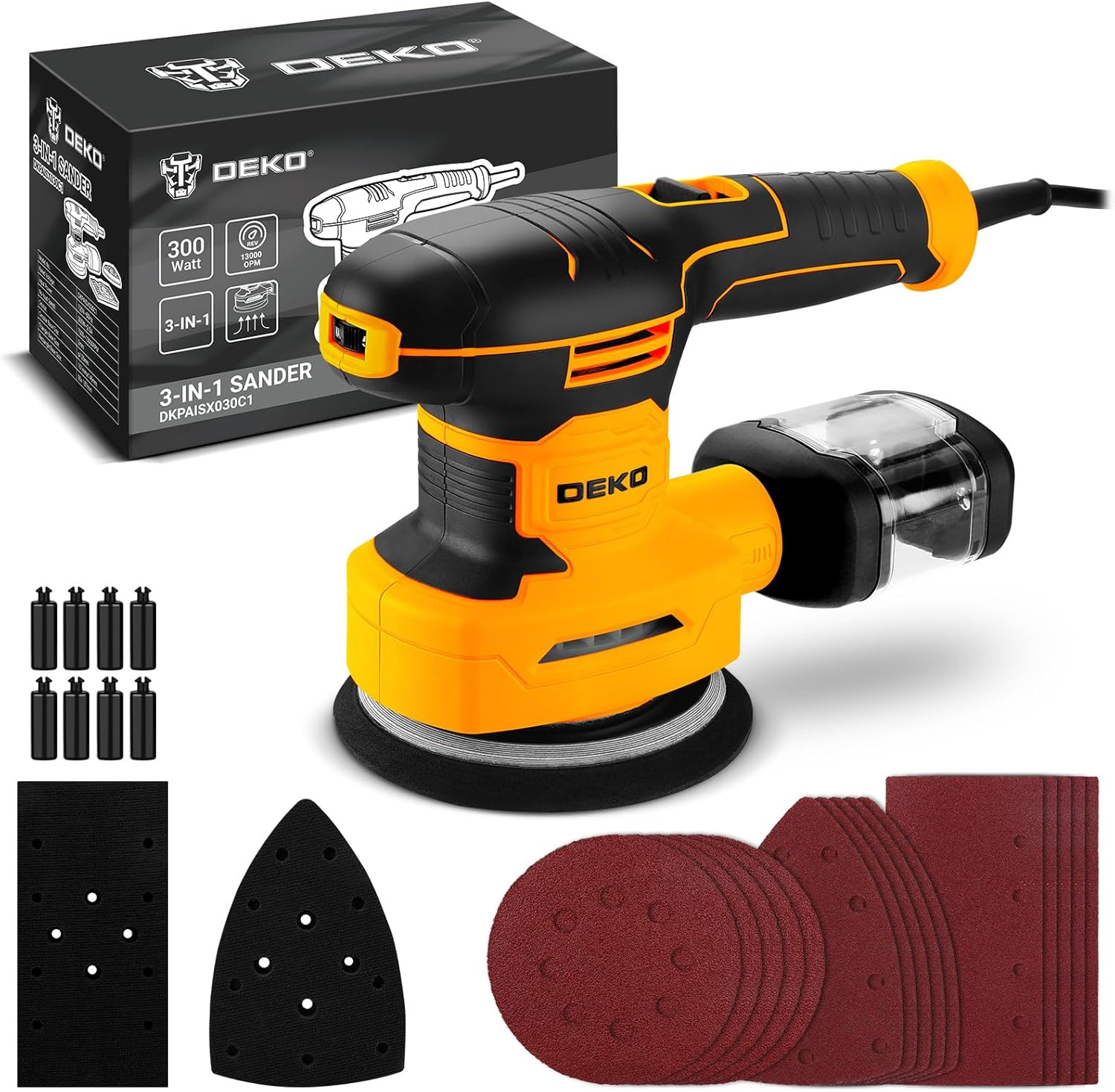 Levigatrice per Legno 3-in-1 300W | Levigatrice Orbitale Multifunzione