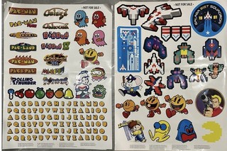 Bandai Vintage Arcade Jumbo Promo Sticker Sheet - Pac-Man ABCs Galaga DigDug