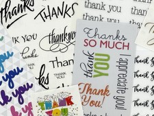 Thank You Sticker Variety Pack. Lot of Seven Unique Style Sheets. Grossman  s 