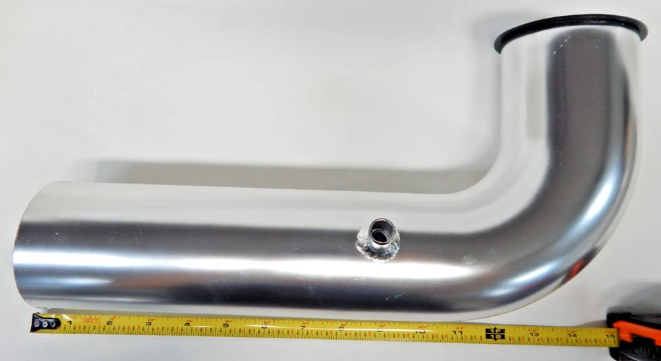 3" OD Aluminum Cold Air Intake Plumbing Tube 76mm CAI Pipe 14" Long 90 Deg Bend - Image 4 of 4