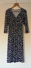 Artigiano blue & white patterned wrap-effect dress, size 10