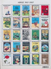 XE75901 Belgium 2007 Tintin Kuifje Herge comics XXL sheet MNH