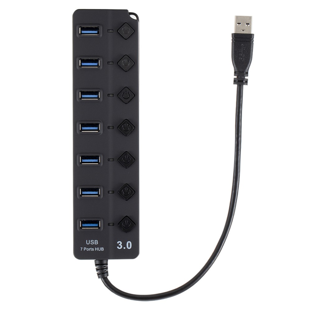 7-Port USB Hub Adapter for Laptop with Multi-Device Connectivity