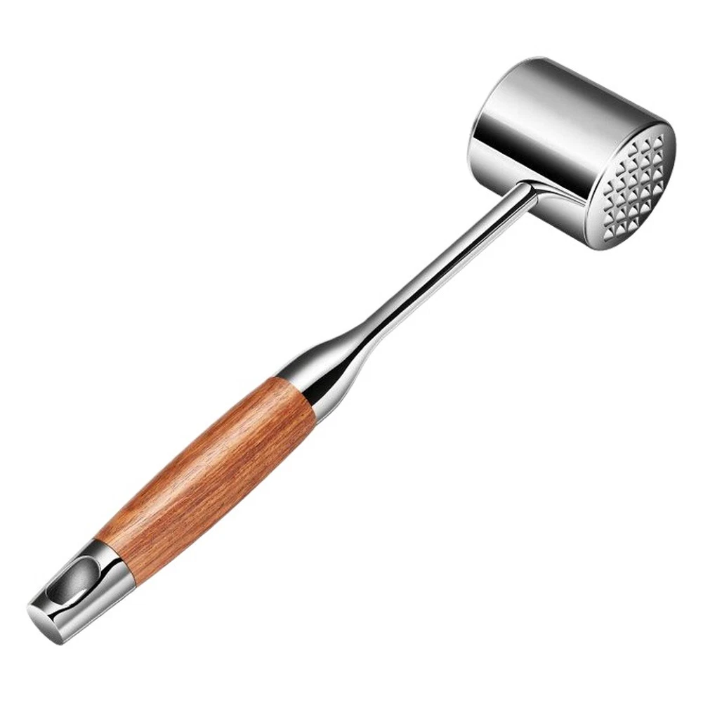 Meat Tenderizer Hammer with Rosewood Handle 304 Stainless Steel Double Sided Tool