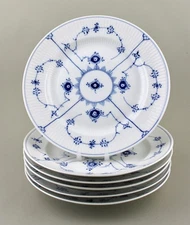 ROYAL COPENHAGEN BLUE FLUTED PLAIN 22.5CM 8⅞” LUNCHEON PLATES 177 X 6 1ST