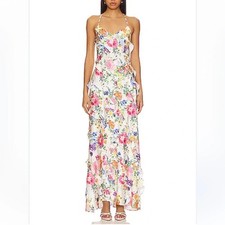 NWT SHOW ME YOUR MUMU FLORAL ROMANCE RUFFLE MAXI DRESS, MEDIUM