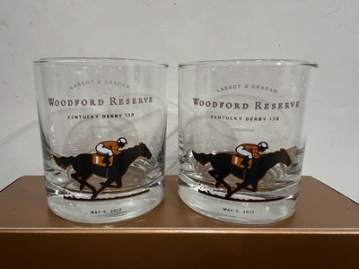 Two (2) 2012 Woodford Reserve Bourbon Whiskey Kentucky Derby 138 Rocks Glasses
