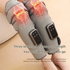 2PCS Leg Massager for Circulation, Air Compression Calf Knee Foot Massager Heat