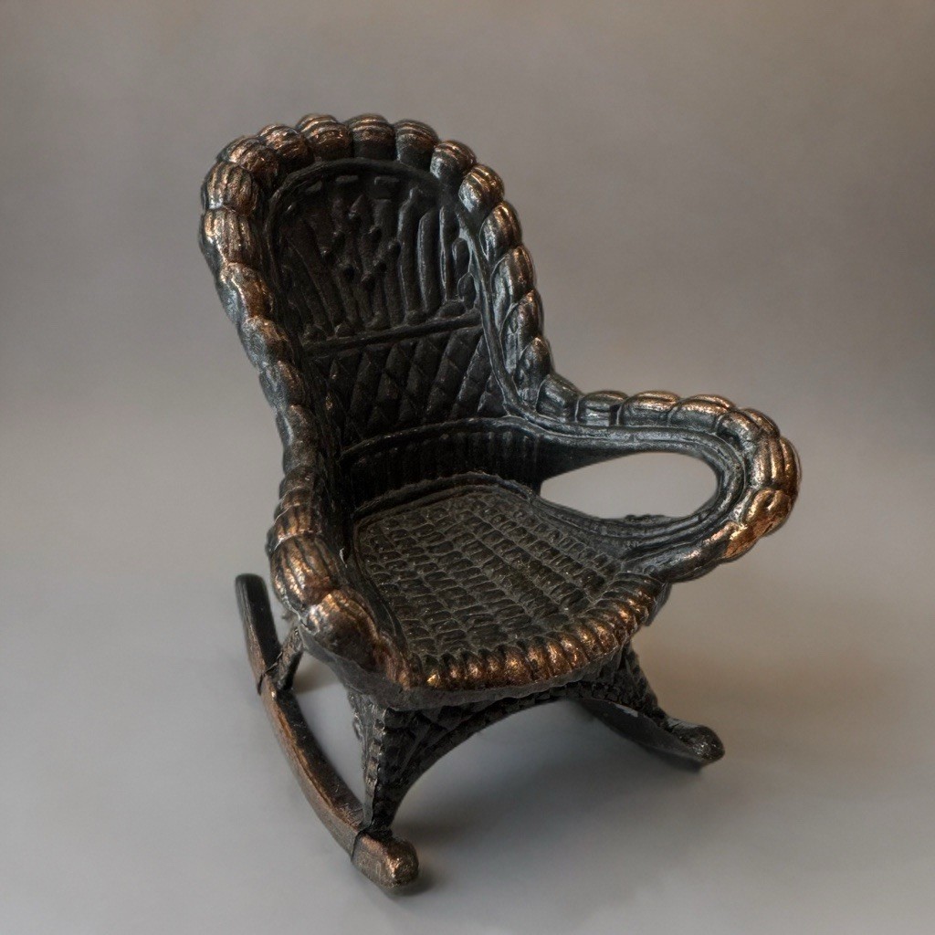 Durham Dollhouse Nursery Furniture Lot 4 Miniatures Crib Chair Stroller Rocker