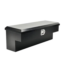 36" Universal Black Heavy Wall Steel Truck Side Storage Tool Box Single Lid