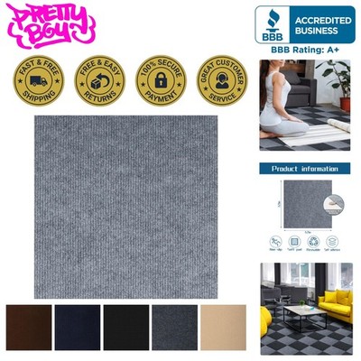 Peel and Stick Light Gray Carpet Tiles 10 Pack - Elegant Anti-Slip Flooring