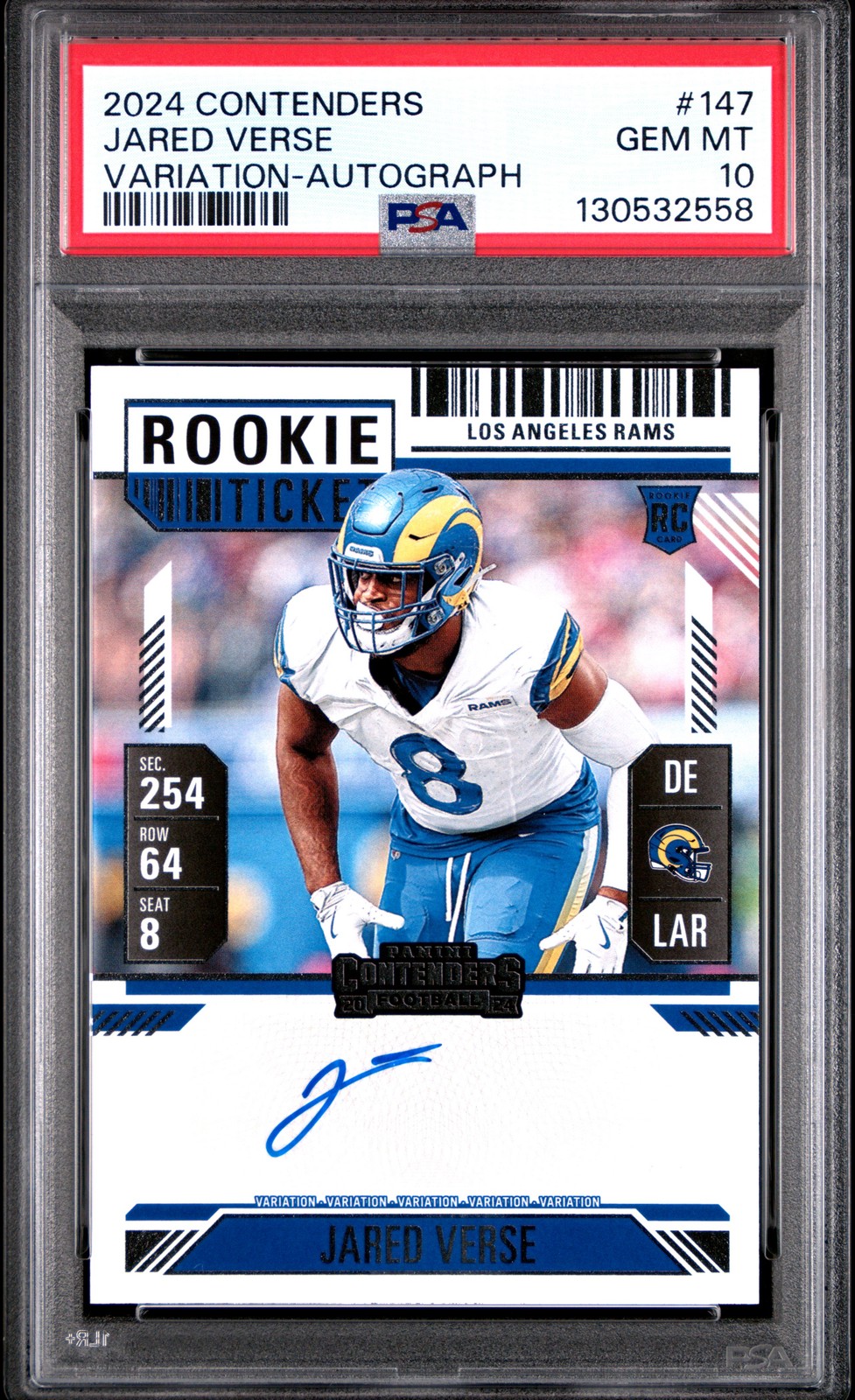 2024 CONTENDERS VAR-AUTO #147 JARED VERSE PSA 10