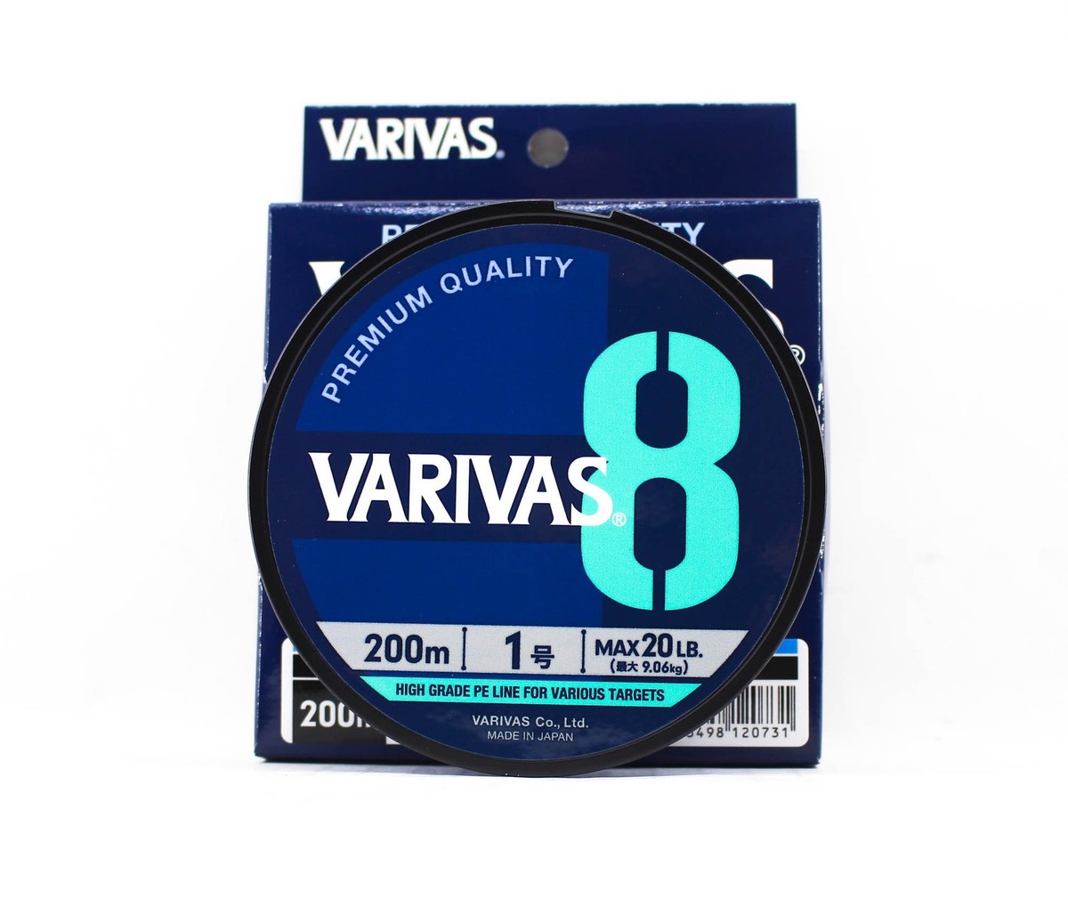 Fil De Pêche Varivas 8 X8 - 200 M, Bleu, Résistance Max 31 Lb