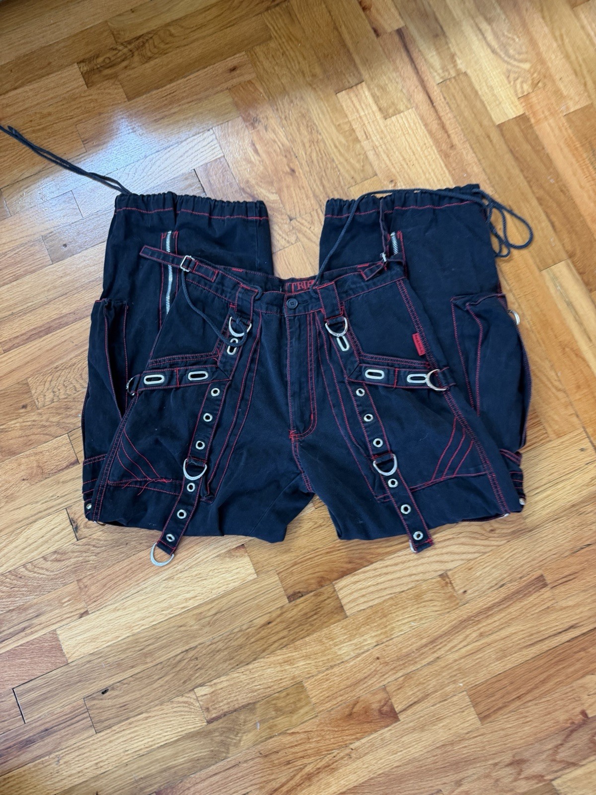 TRIPP NYC baggy Rave Skater Pants JNCO Y2K Baggy Jeans Shorts Adjustable Vintage