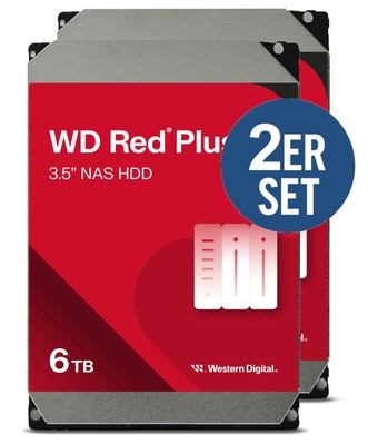 WD Red Plus 2er Set WD60EFPX - 6 TB 5400 rpm 256 MB 3,5 Zoll SATA 6 Gbit/s CMR