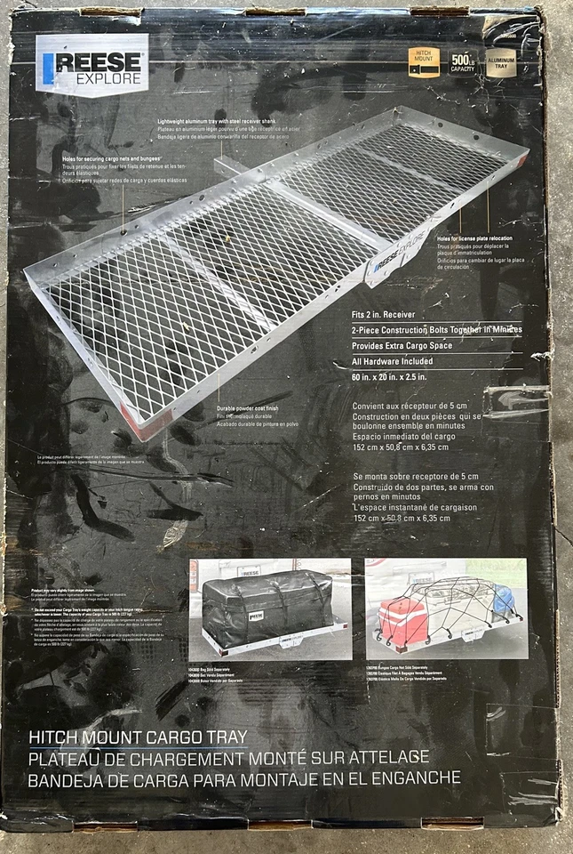 Reese 20"x60" 500 Ibs Cargo Carrier Bastidor Se Adapta a Receptor de Enganche de Remolque de 2" Foto 4 de 4
