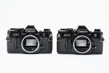 As-Is Canon AE-1 Black x2 Bodies Film Camera Set Bulk Lot Untested Junk