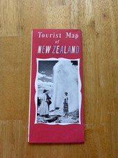Vintage 1964 Tourist Map Of New Zealand South Pacific Wonderland Folded Brochure