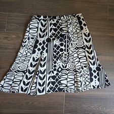 100 Silk Vtg Valerie Stevens Skirt Separetes 14p Black White Geometric y2k